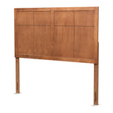 Monroe Modern Transitional and Rustic Ash Walnut Finished Wood Queen Size Headboard