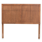 Monroe Modern Transitional and Rustic Ash Walnut Finished Wood Queen Size Headboard