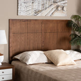 Monroe Modern Transitional and Rustic Ash Walnut Finished Wood Queen Size Headboard