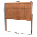 Monroe Modern Transitional and Rustic Ash Walnut Finished Wood Queen Size Headboard