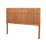 Monroe Modern Transitional and Rustic Ash Walnut Finished Wood King Size Headboard