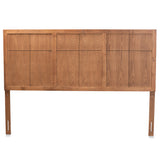 Monroe Modern Transitional and Rustic Ash Walnut Finished Wood King Size Headboard