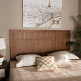 Monroe Modern Transitional and Rustic Ash Walnut Finished Wood King Size Headboard