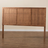 Monroe Modern Transitional and Rustic Ash Walnut Finished Wood King Size Headboard