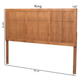 Monroe Modern Transitional and Rustic Ash Walnut Finished Wood King Size Headboard