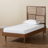 Romy Modern and Contemporary Walnut Brown Finished Wood Twin Size Platform Bed