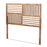 Adler Modern and Contemporary Transitional Ash Walnut Finished Wood King Size Headboard
