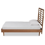 Baxton Studio Rayna Mid-Century Modern Walnut Brown Finished Wood Twin Size Platform Bed