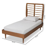 Baxton Studio Rayna Mid-Century Modern Walnut Brown Finished Wood Twin Size Platform Bed