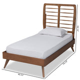 Baxton Studio Yana Mid-Century Modern Walnut Brown Finished Wood Twin Size Platform Bed