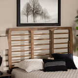 Carolyn Mid-Century Modern Ash Walnut Finished Wood Queen Size Headboard