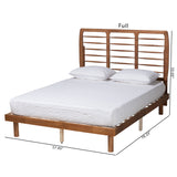 Baxton Studio Petra Mid-Century Modern Ash Walnut Finished Wood Queen Size Platform Bed