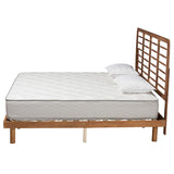 Baxton Studio Petra Mid-Century Modern Ash Walnut Finished Wood King Size Platform Bed