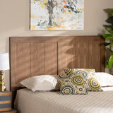 Patwin Modern and Contemporary Transitional Ash Walnut Finished Wood King Size Headboard
