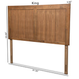 Patwin Modern and Contemporary Transitional Ash Walnut Finished Wood King Size Headboard