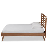 Baxton Studio Eris Mid-Century Modern Walnut Brown Finished Wood Twin Size Platform Bed