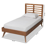 Baxton Studio Eris Mid-Century Modern Walnut Brown Finished Wood Twin Size Platform Bed