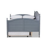 Mara Cottage Farmhouse Grey Finished Wood Full Size Daybed with Roll-out Trundle Bed
