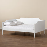 Baxton Studio Alya Classic Traditional Farmhouse White Finished Wood Full Size Daybed