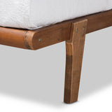 Kaia Mid-Century Modern Walnut Brown Finished Wood Twin Size Platform Bed Frame