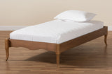 Marieke Vintage French Inspired Ash Walnut Finished Wood Twin Size Platform Bed Frame