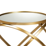 Desma Glam and Luxe Gold Finished Metal and Mirrored Glass End Table