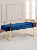 Olivia Velvet / Engineered Wood / Stainless Steel / Foam Contemporary Navy Velvet Bench - 43" W x 17.5" D x 21" H