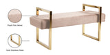 Olivia Velvet / Engineered Wood / Stainless Steel / Foam Contemporary Pink Velvet Bench - 43" W x 17.5" D x 21" H