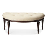 Tamara Cherry Upholstered Demilune Bench