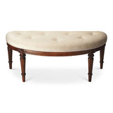 Tamara Olive Ash Upholstered Demilune Bench