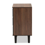 Roldan Modern and Contemporary Two-Tone Walnut and Grey Finished Wood 3-Drawer Bedroom Chest