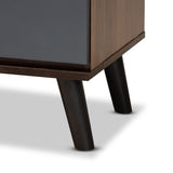 Roldan Modern and Contemporary Two-Tone Walnut and Grey Finished Wood 3-Drawer Bedroom Chest