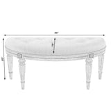 Butler Specialty Tamara  Powder Gray Upholstered Demilune Bench 1120418