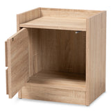 Hale Modern and Contemporary Oak Finished Wood 2-Drawer Nightstand