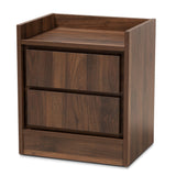 Hale Modern and Contemporary Walnut Brown Finished Wood 2-Drawer Nightstand