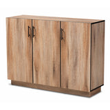 Patton Modern and Contemporary Natural Oak Finished Wood 3-Door Dining Room Sideboard Buffet