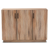 Patton Modern and Contemporary Natural Oak Finished Wood 3-Door Dining Room Sideboard Buffet