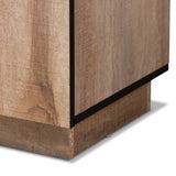 Patton Modern and Contemporary Natural Oak Finished Wood 3-Door Dining Room Sideboard Buffet