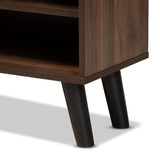 Mallory Modern and Contemporary Two-Tone Walnut Brown and Grey Finished Wood TV Stand