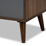 Garrick Modern and Contemporary Two-Tone Grey and Walnut Brown Finished Wood 1-Drawer TV Stand