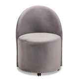 Baxton Studio Bethel Glam and Luxe Grey Velvet Fabric Upholstered Rolling Accent Chair