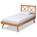 Galvin Modern and Contemporary Brown Finished Wood Platform Bed