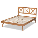 Galvin Modern and Contemporary Brown Finished Wood Queen Size Platform Bed