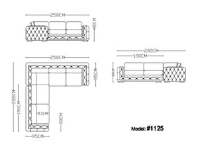 VIG Furniture Divani Casa Jean - Modern Grey Velvet Sectional Sofa VG2T1125-GRY