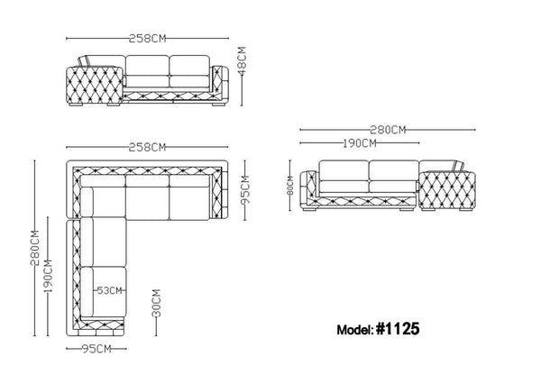 VIG Furniture Divani Casa Jean - Modern Grey Velvet Sectional Sofa VG2T1125-GRY