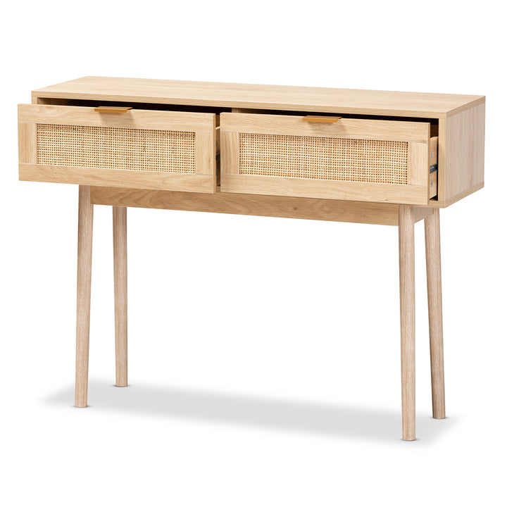 Wendy Mid-Century Modern Walnut Finished Wood Console Table