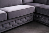 VIG Furniture Divani Casa Jean - Modern Grey Velvet Sectional Sofa VG2T1125-GRY