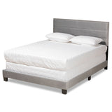 Tamira Modern and Contemporary Glam Grey Velvet Fabric Upholstered Panel Bed