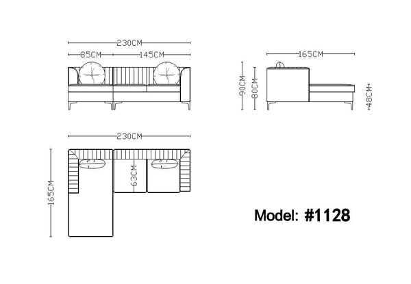 VIG Furniture Divani Casa - Rachel Modern Pink Velvet Left Facing Sectional Sofa VG2T1128-PNK