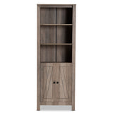 Derek Modern and Contemporary Transitional Natural Oak Finished Wood 2-Door Bookcase